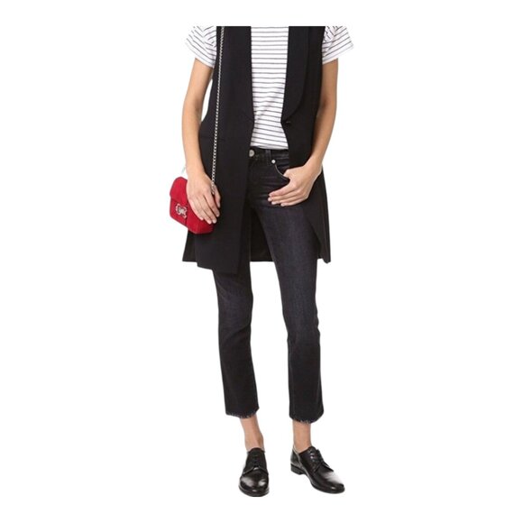 AMO Denim Kate Mid-rise Slim Leg Ankle Jeans in Black Ink Casual Women's 29 - Picture 1 of 11